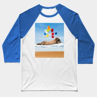 Flying Rabbit With Balloons Baseball T-Shirt